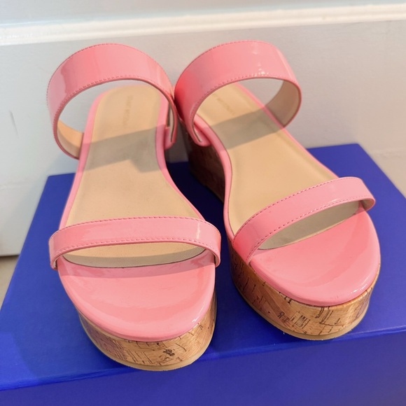 NEW Stuart Weitzman Boardwalk Flat Wedge Slide Sandal in India Pink - Picture 3 of 9
